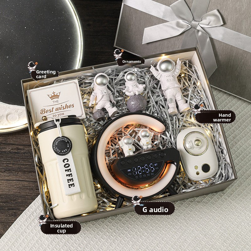 Bluetooth Speaker with Digital Thermos Gift Set