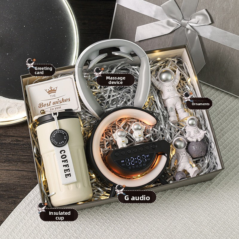Bluetooth Speaker with Digital Thermos Gift Set