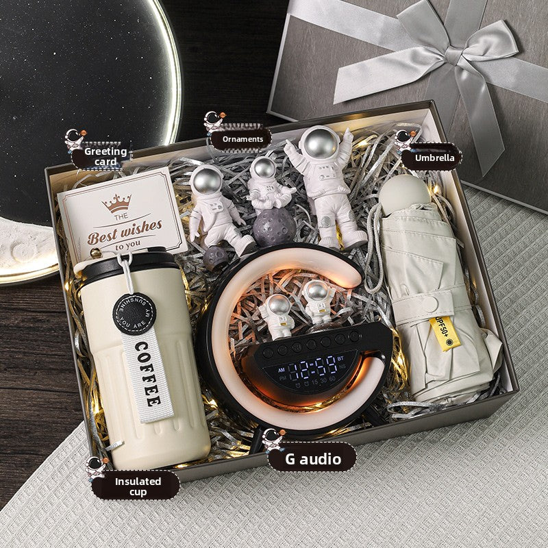 Bluetooth Speaker with Digital Thermos Gift Set