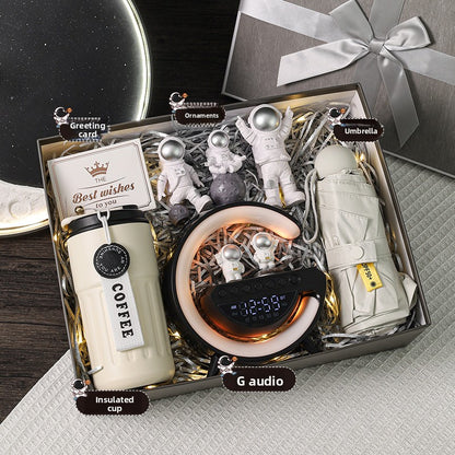 Bluetooth Speaker with Digital Thermos Gift Set