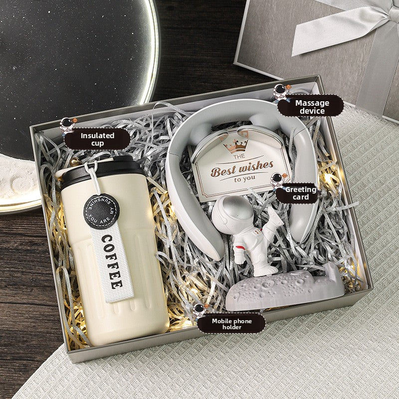 Bluetooth Speaker with Digital Thermos Gift Set