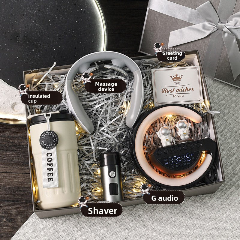 Bluetooth Speaker with Digital Thermos Gift Set