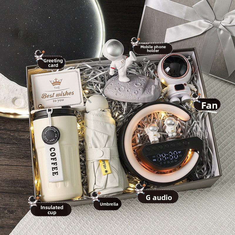 Bluetooth Speaker with Digital Thermos Gift Set