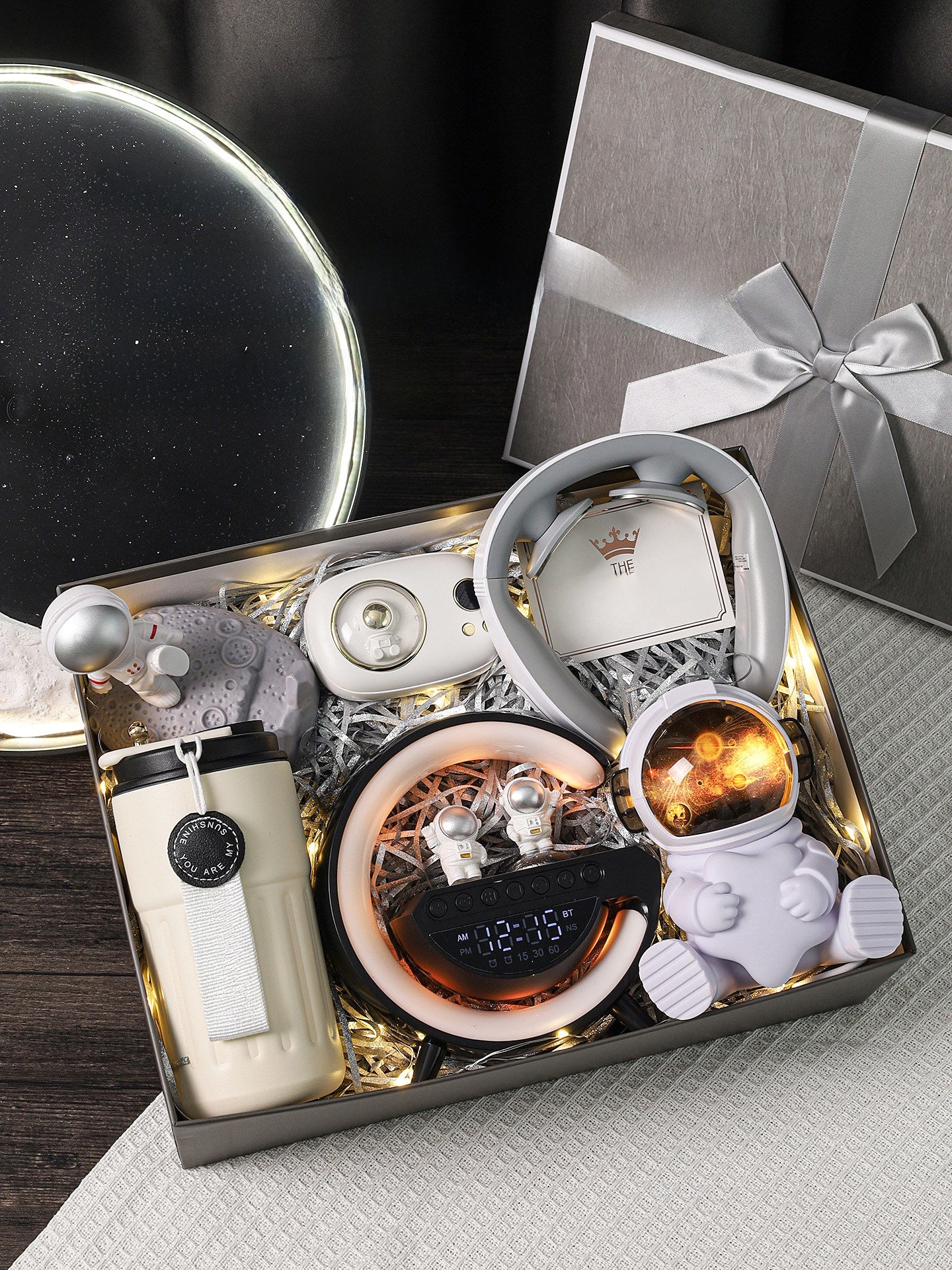 Bluetooth Speaker with Digital Thermos Gift Set