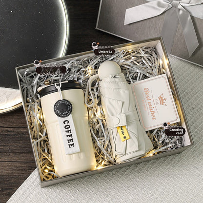 Bluetooth Speaker with Digital Thermos Gift Set