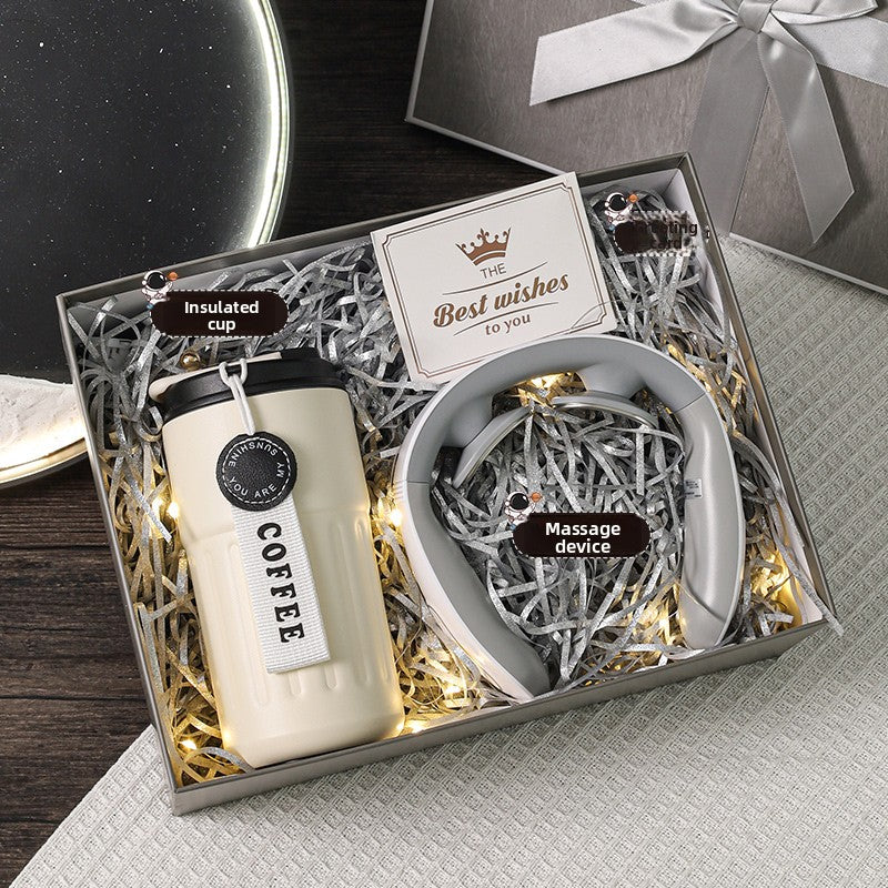 Bluetooth Speaker with Digital Thermos Gift Set