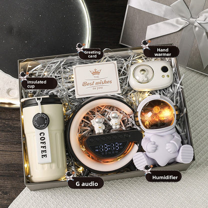 Bluetooth Speaker with Digital Thermos Gift Set