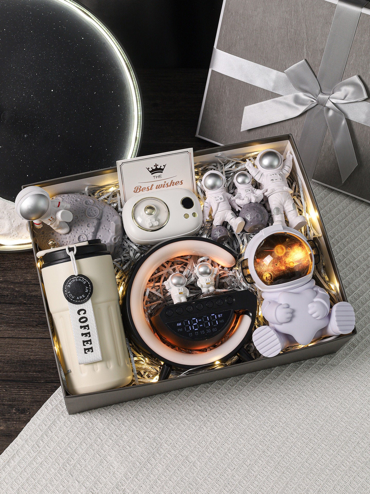 Bluetooth Speaker with Digital Thermos Gift Set