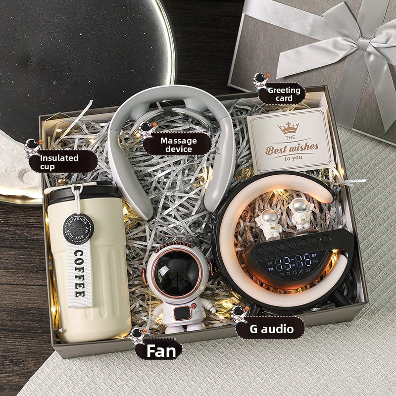 Bluetooth Speaker with Digital Thermos Gift Set