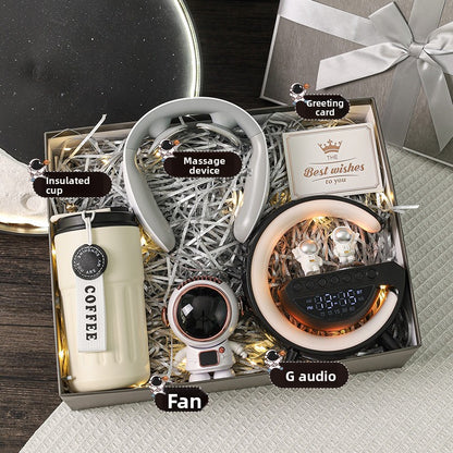 Bluetooth Speaker with Digital Thermos Gift Set