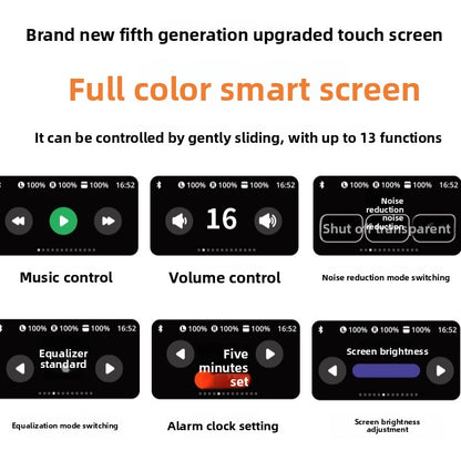 Bluetooth touch color screen headphones