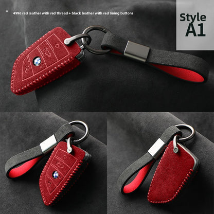 BMW Suede Leather Key Fob Cover