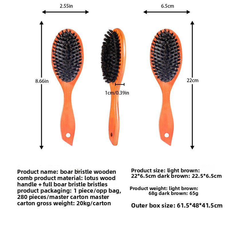 Boar Bristle Air Cushion Massage Comb
