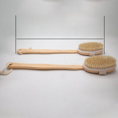 Boar Bristle Bath Brush with Long Wooden Handle
