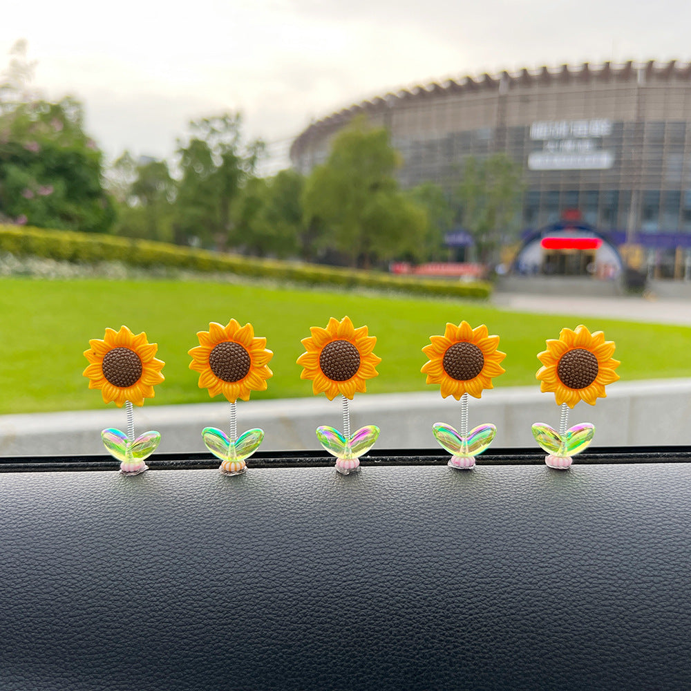 Bobblehead Sunflower Car Decor