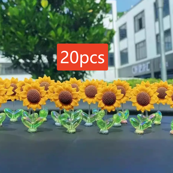 Bobblehead Sunflower Car Decor