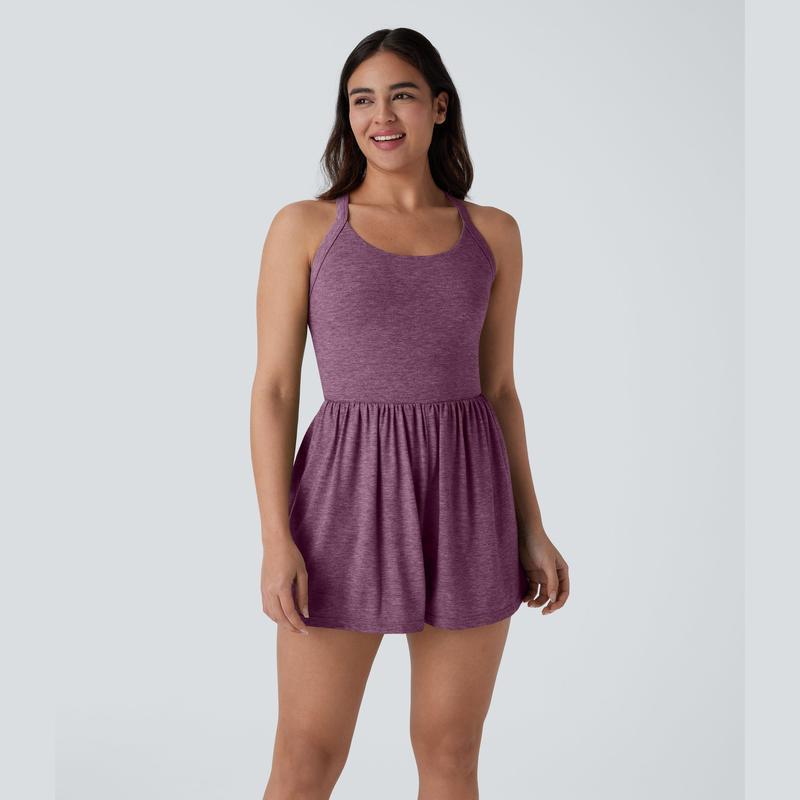 Body Shaping Jumpsuit with Backless Design and Side Pockets