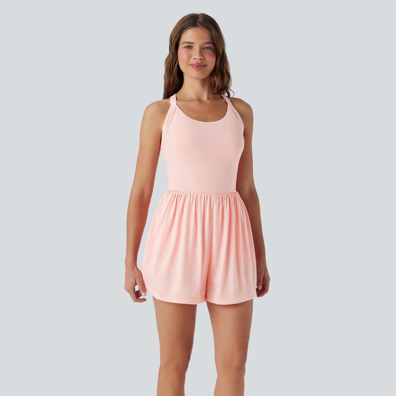 Body Shaping Jumpsuit with Backless Design and Side Pockets