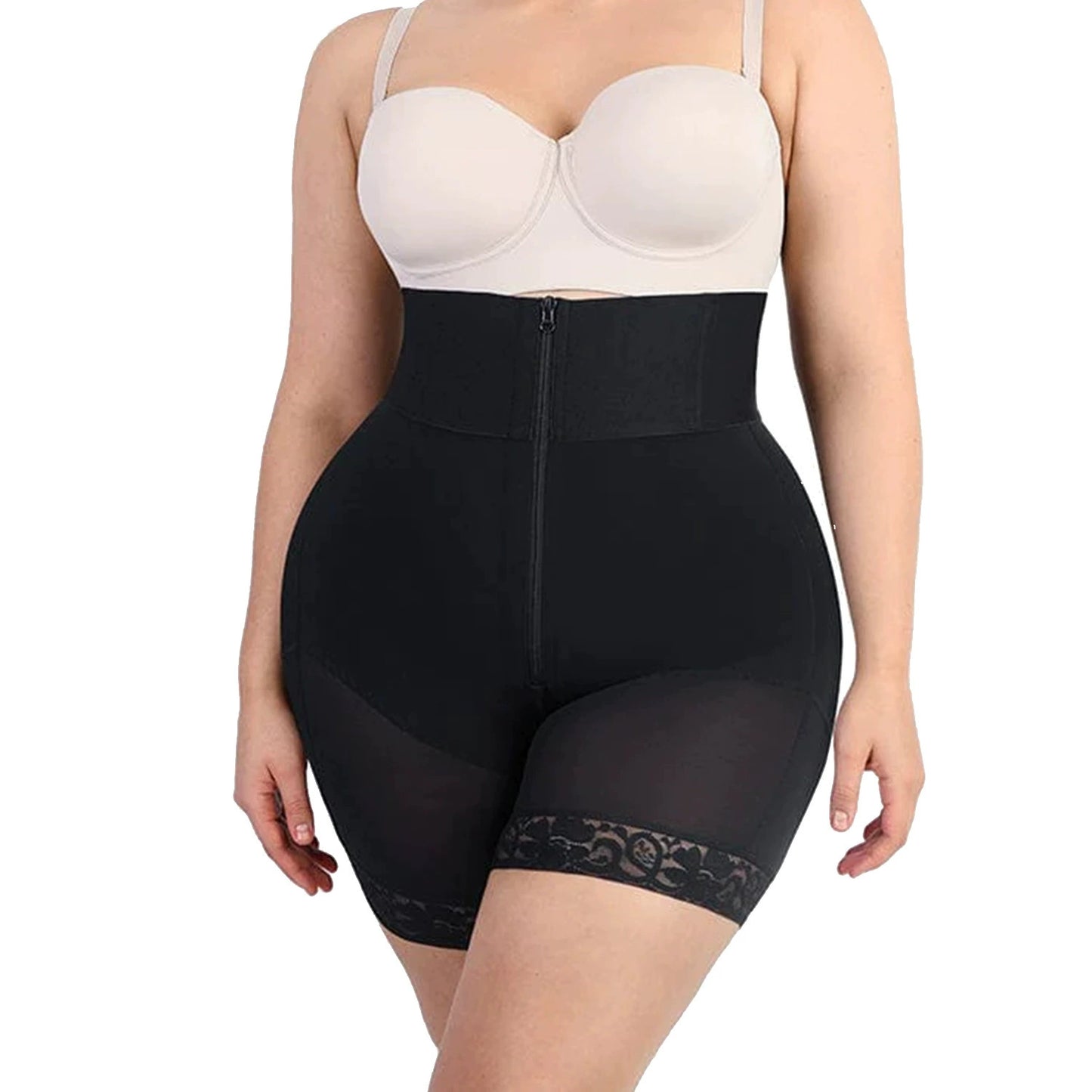 body-shaping one-body zipper-breasted high-waist abdomen