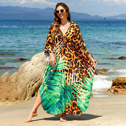 Bohemian Beach Cover-Up with Woven Print
