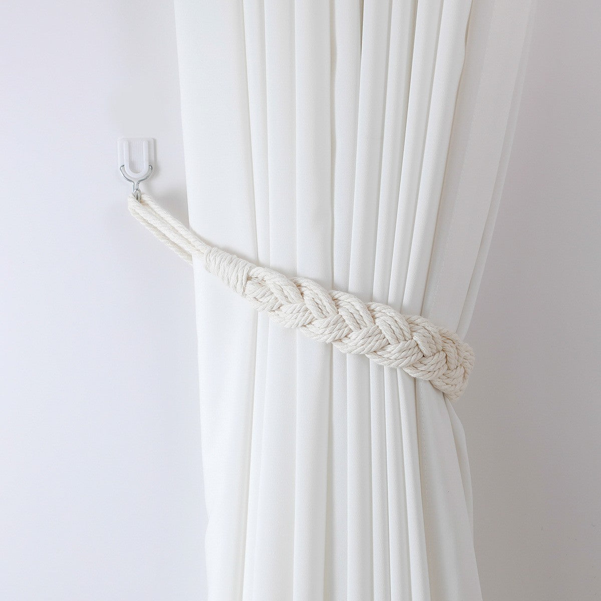 Bohemian Braided Curtain Tiebacks Handmade Woven Cotton Linen Rope