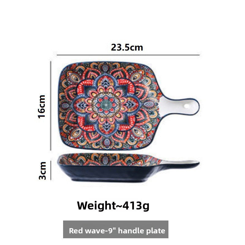 Bohemian Ceramic Bowl Plate Set