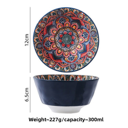 Bohemian Ceramic Bowl Plate Set