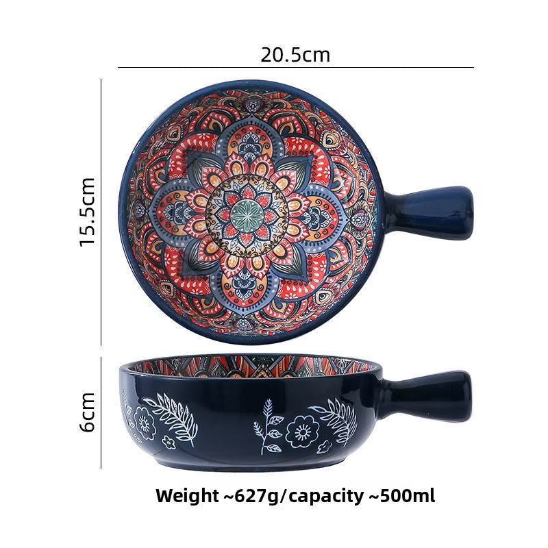 Bohemian Ceramic Bowl Plate Set