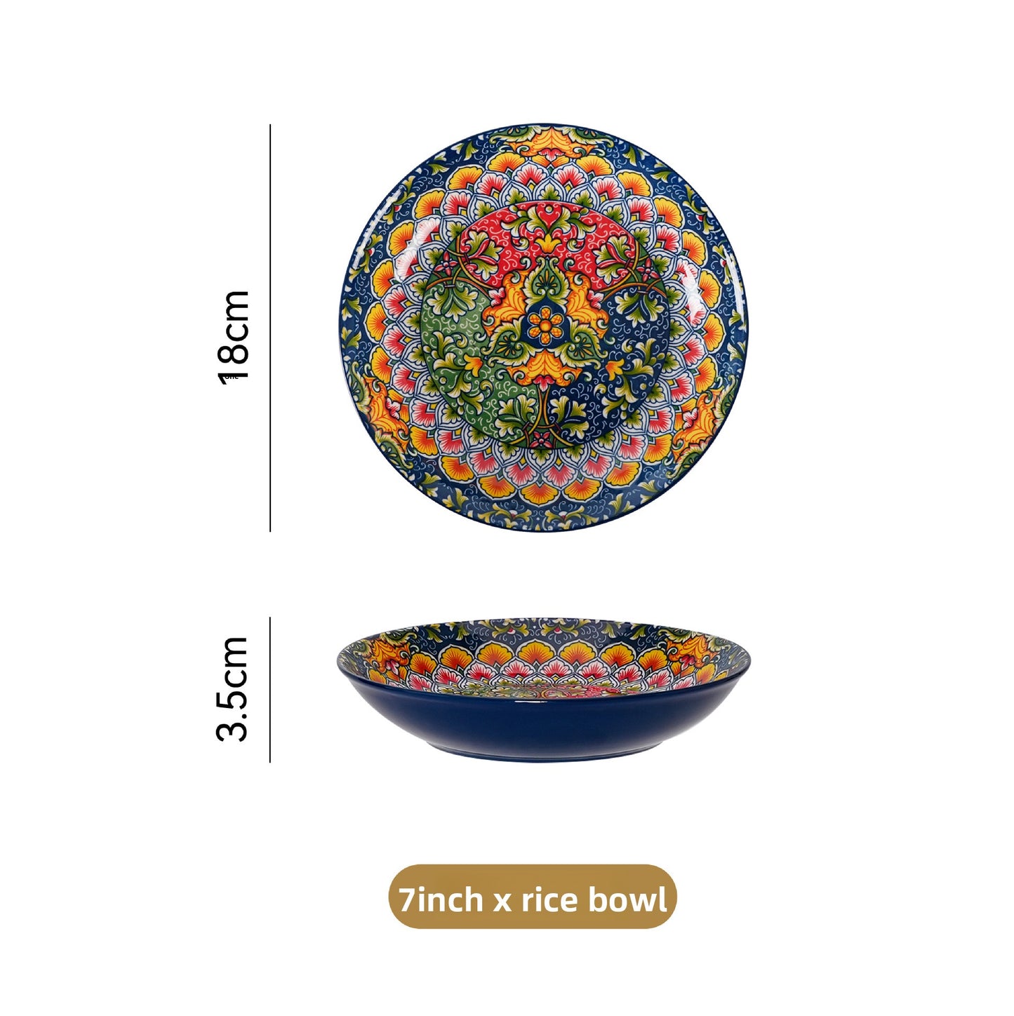 Bohemian Ceramic Tableware Set with Floral Patterns