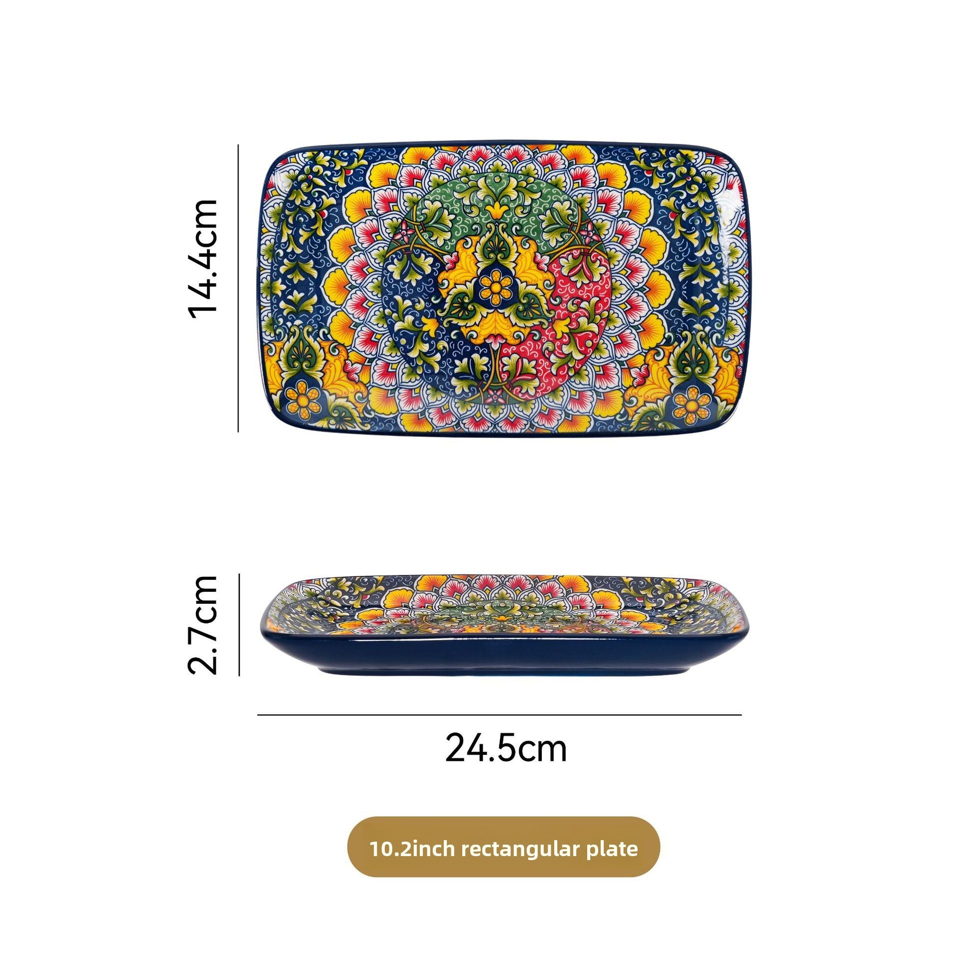 Bohemian Ceramic Tableware Set with Floral Patterns