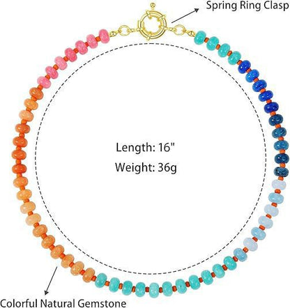 Bohemian Colorful Natural Stone Beaded Necklace