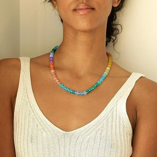 Bohemian Colorful Natural Stone Beaded Necklace