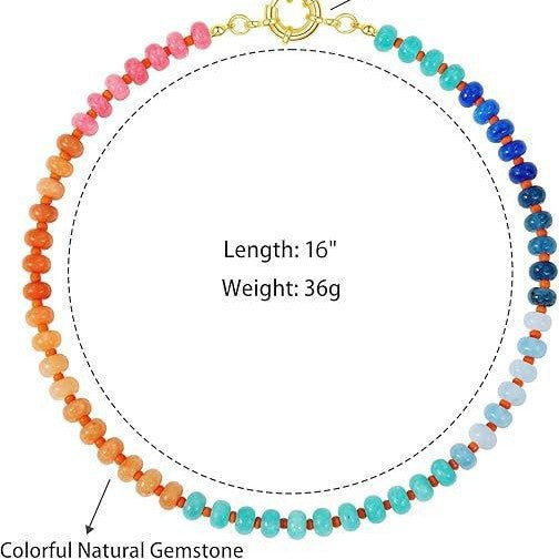 Bohemian Colorful Natural Stone Beaded Necklace