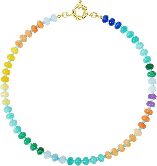 Bohemian Colorful Natural Stone Beaded Necklace