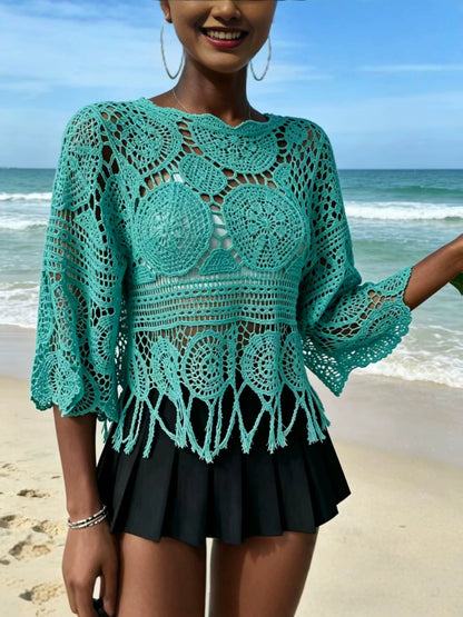 Bohemian Crochet Knit Sweater
