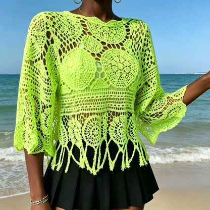 Bohemian Crochet Knit Sweater