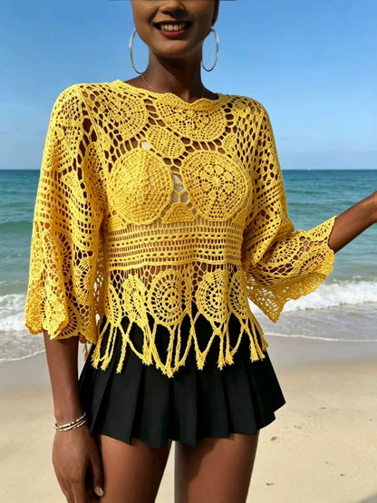 Bohemian Crochet Knit Sweater