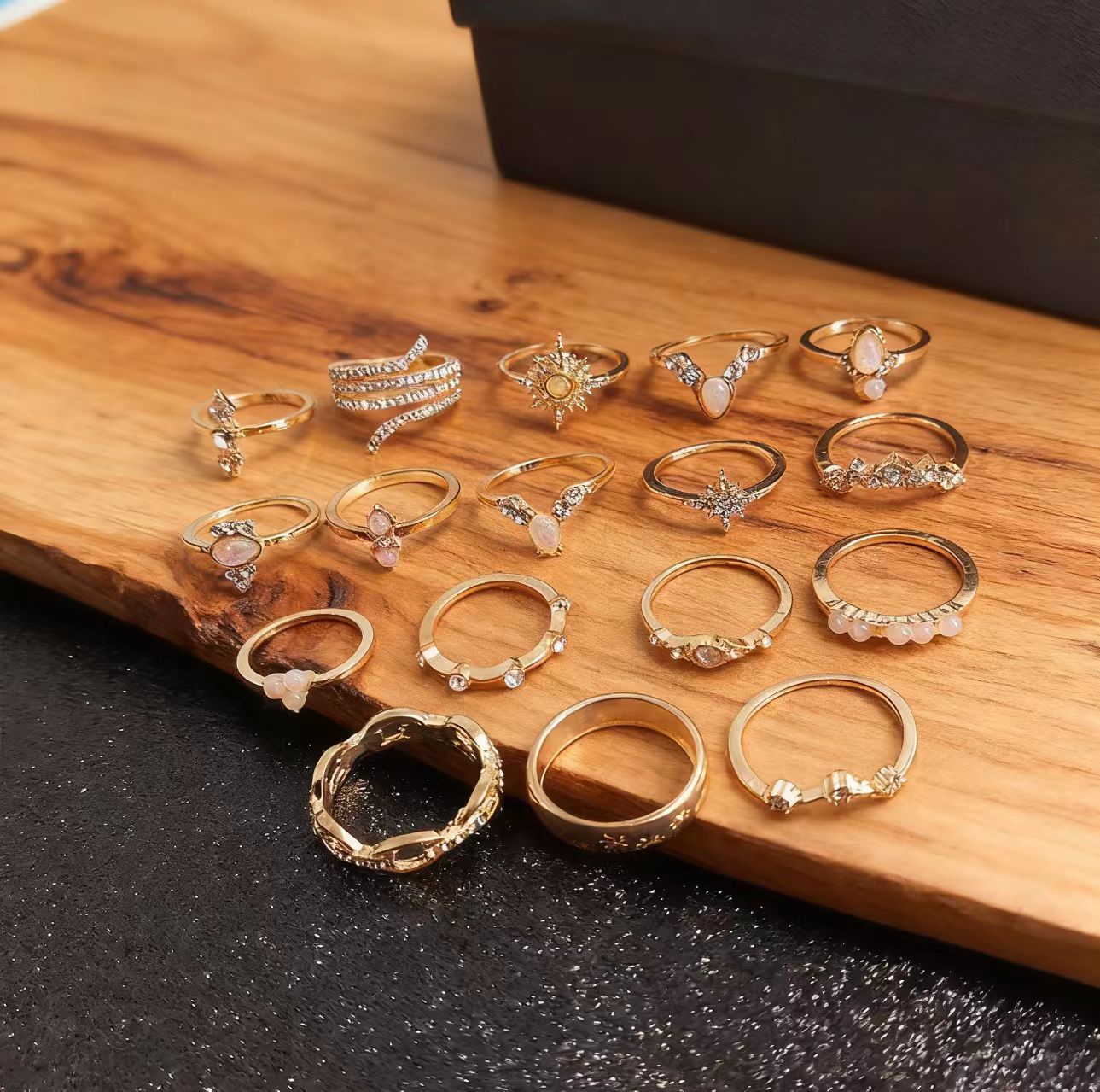 Bohemian Diamond Ring Set