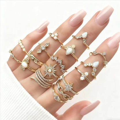 Bohemian Diamond Ring Set