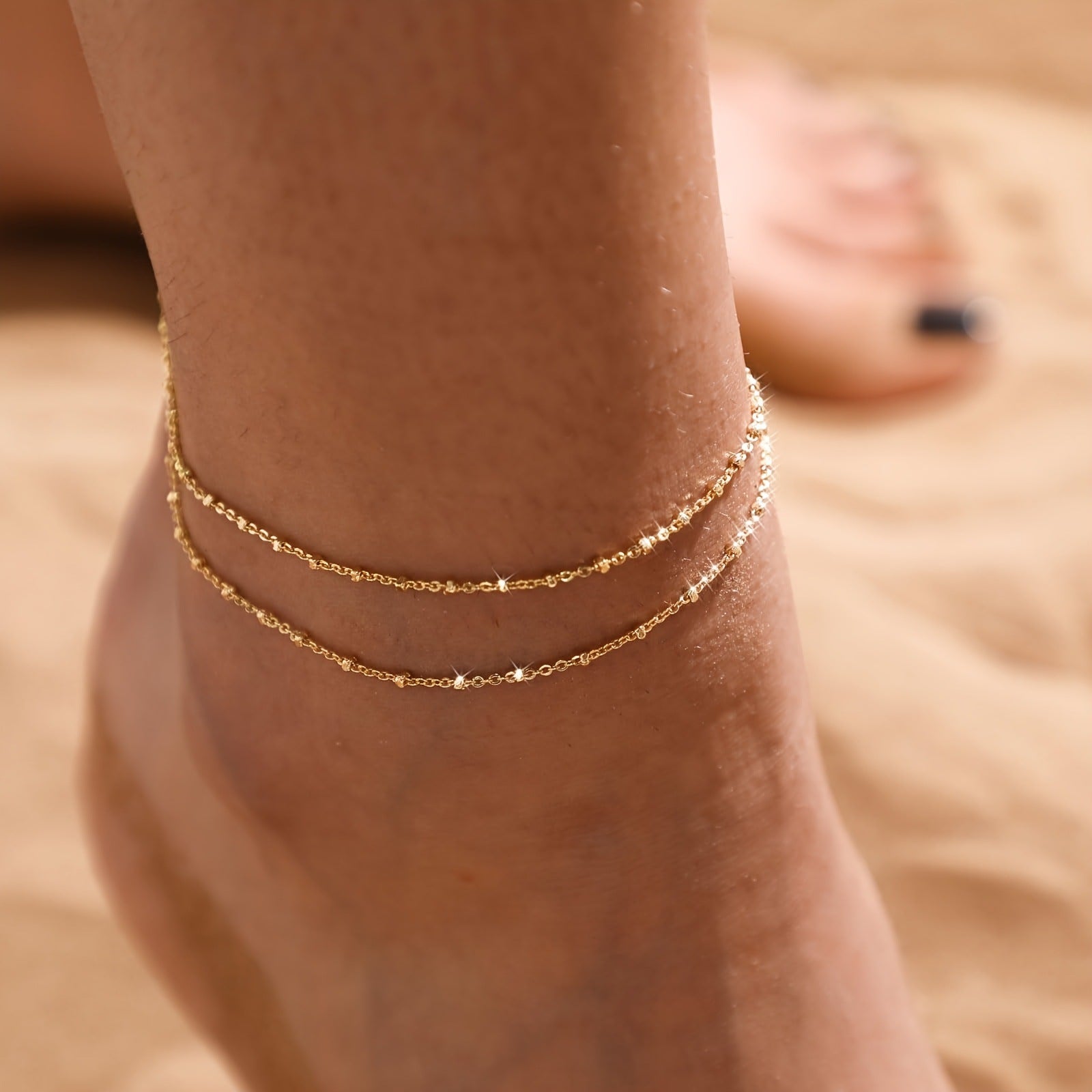 Bohemian Double Layer Anklet for Women