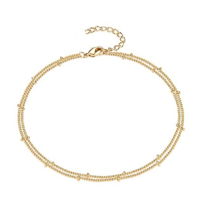 Bohemian Double Layer Anklet for Women