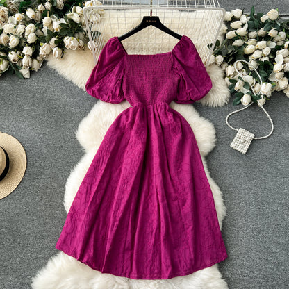 Bohemian Embroidered Lantern Sleeve Dress