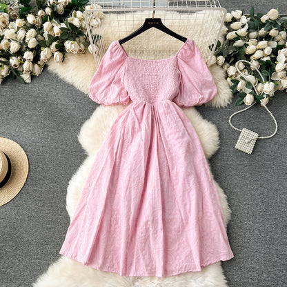 Bohemian Embroidered Lantern Sleeve Dress