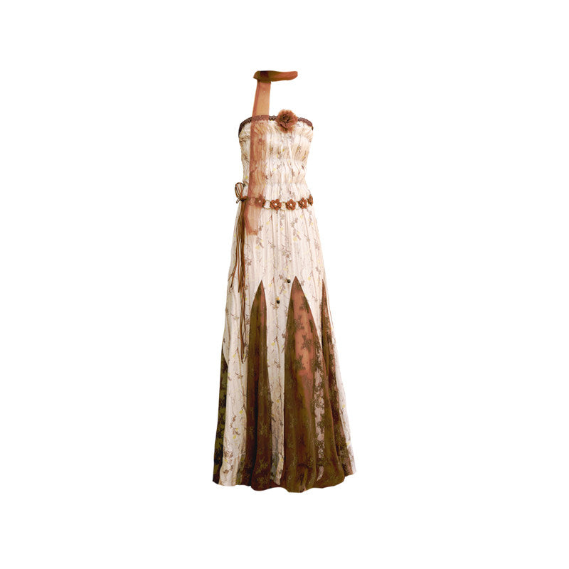 Bohemian Floral Tube Top Maxi Dress