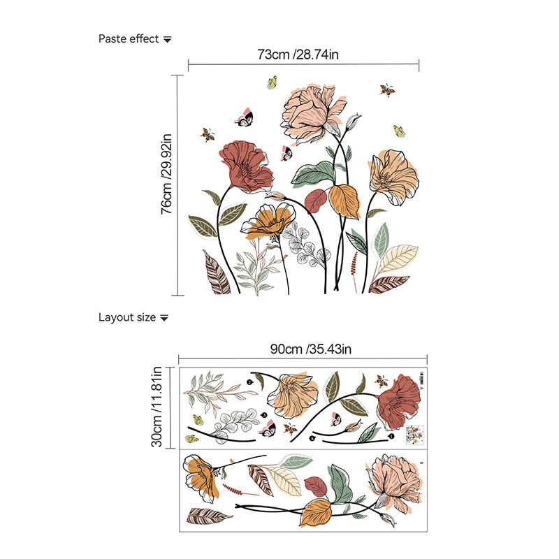 Bohemian floral wall sticker