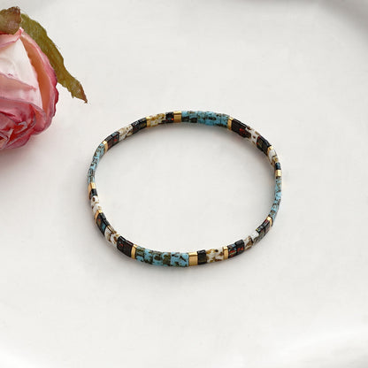 Bohemian Geometric Glass Bead Bracelet