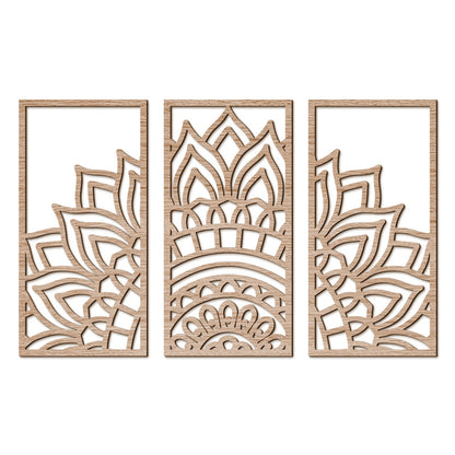 Bohemian Geometric Wood Carved Wall Art