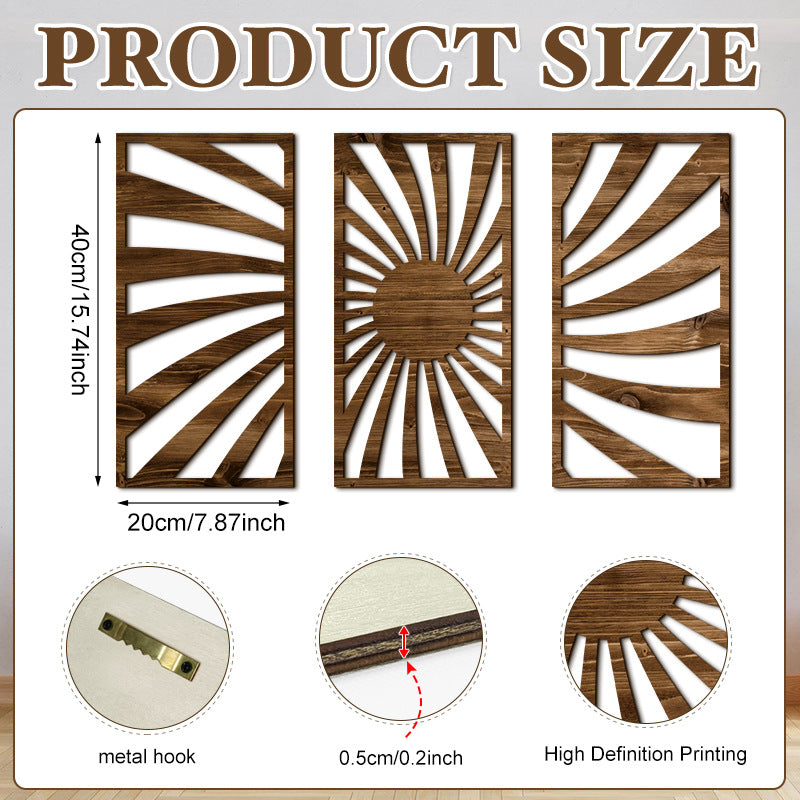 Bohemian Geometric Wood Carved Wall Art