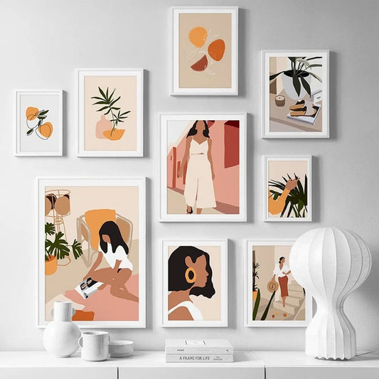 Bohemian Girl Plant Canvas Wall Art
