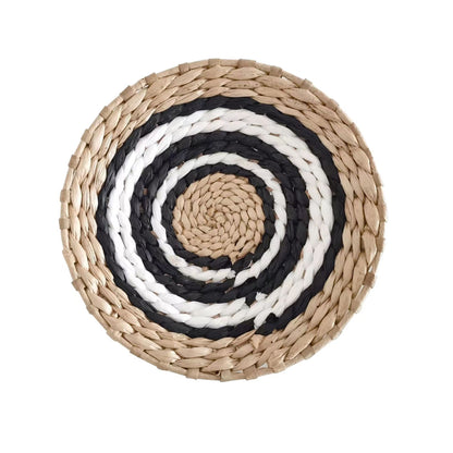 Bohemian Hand-Woven Straw Wall Decoration Plate